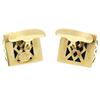 Image 4 : Vintage La Triomphe 14k Yellow Gold & Trapezoidal Cut Blue Lapis Men's Cuff Link