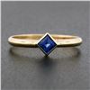 Image 2 : Simple Petite 14k Gold 0.32 ctw Square Step Cut Bezel Set Sapphire Solitaire Rin