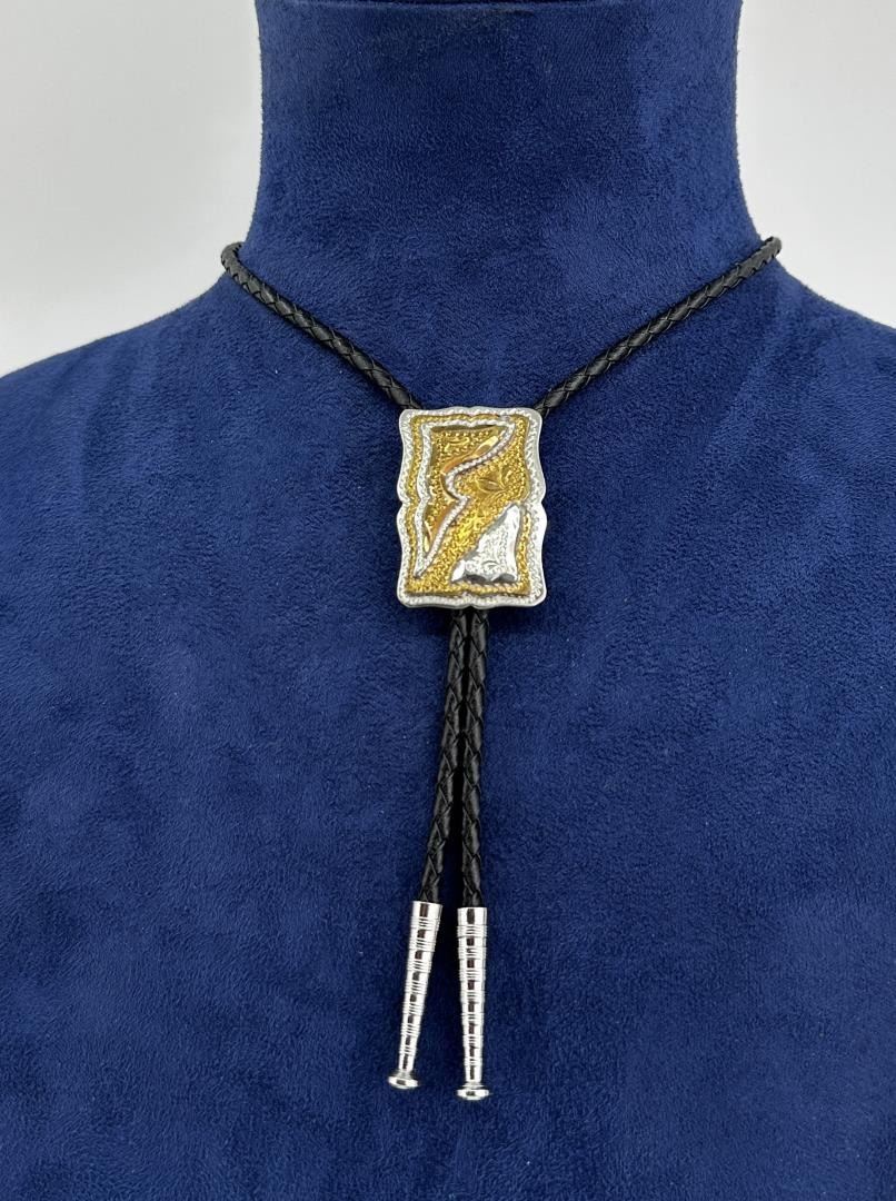 70s RARE shell resin bolo tie
