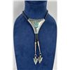 Image 1 : Navajo Sterling Turquoise Bolo Tie by The Badger