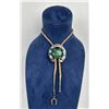 Navajo Sterling Silver Malachite Bolo Tie