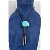 Zuni Carved Turquoise Bear Bolo Tie