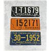1936 1948 1951 Montana License Plates