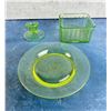 Image 2 : Group Of Uranium Vaseline Green Depression Glass