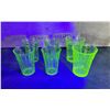 Image 1 : Uranium Vaseline Depression Glass Tumblers