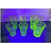 Image 2 : Uranium Vaseline Depression Glass Tumblers