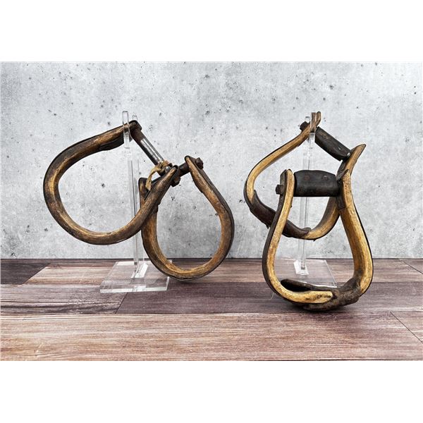 Montana Cowboy Ranch Used Wooden Stirrups