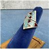 Image 1 : Zuni Inlaid Sterling Silver Ring