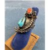 Image 1 : Navajo Sterling Turquoise Coral Ring