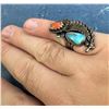Image 3 : Navajo Sterling Turquoise Coral Ring