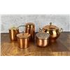 Image 2 : Collection of Copper Lidded Pots Containers
