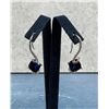 Image 1 : Sterling Silver Synthetic Sapphire Earrings