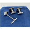 Image 3 : Anson Sterling Silver Cuff Link Tie Tack Set