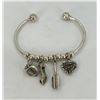 Image 3 : Sterling Silver Cuff Bracelet With 4 Charms