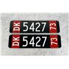Image 1 : 1973 Copenhagen Denmark License Plates