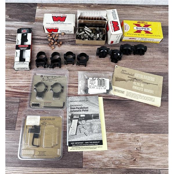 Collection of Gun Parts and Ammo