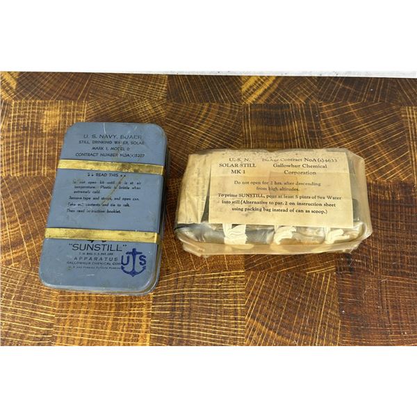 WW2 US Navy Pilot Solar Still Life Raft Kit