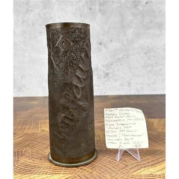 WWI WW1 Signal Corps Army Trench Art Shell