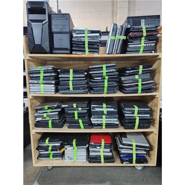 Shlef of Approx. 120 Laptops and Computers