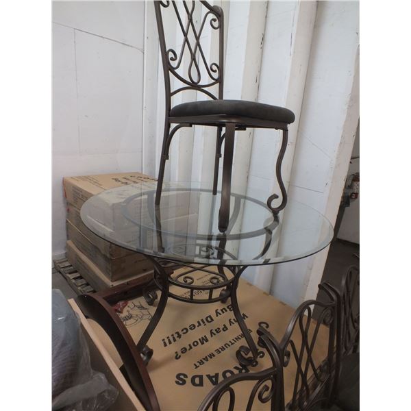 Glass Top Table w/ 4 Chairs