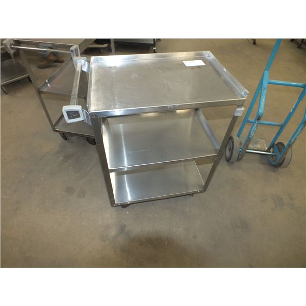 Stainless Steel Catering Cart On Wheels, 27"l 16"w 32 1/2"h...used