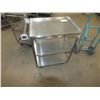 Image 1 : Stainless Steel Catering Cart On Wheels, 27"l 16"w 32 1/2"h...used