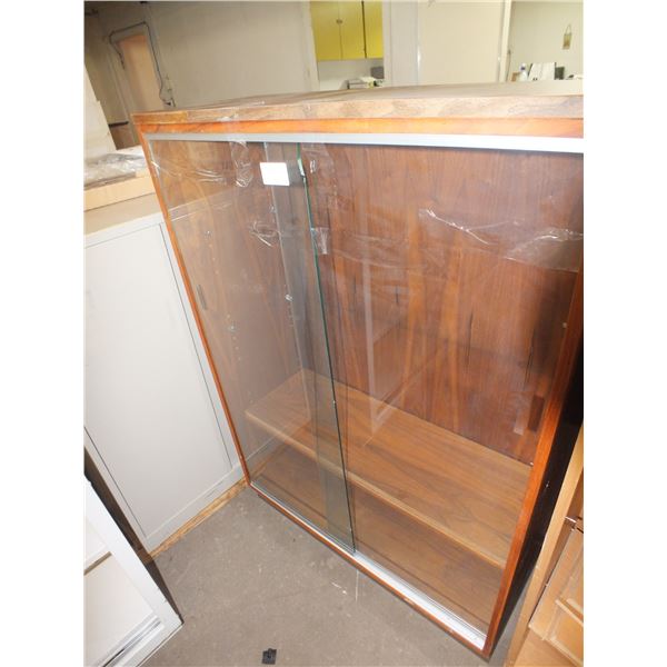 Glass Door Wooden Storage Cabinet