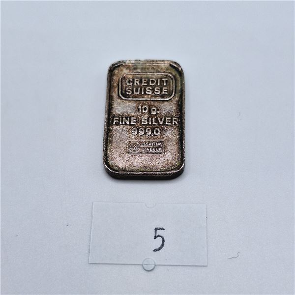 Credit Suisse 10 Gram Fine Silver Bar