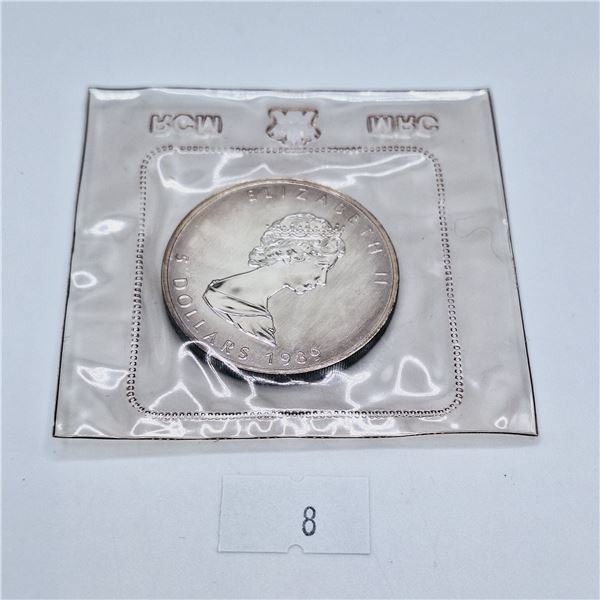 1989 Uncirculated Canadian Maple Leaf One Troy Ounce Silver