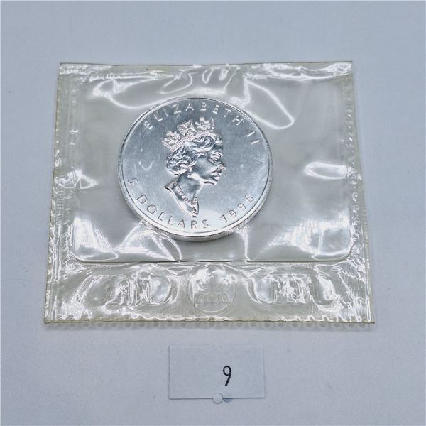 1996 Uncirculated Canadian Maple Leaf One Troy Ounce Silver