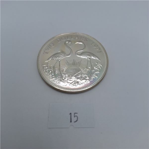 1971 Bahamas Two Dollar Coin  28.8g 92.5% Silver