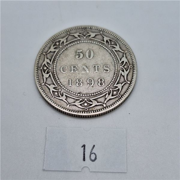 1898 Newfoundland Fifty Cent Coin - Victoria