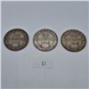 Image 1 : 1917-1919 Newfoundland Fifty Cent Coin Set of 3 - George V
