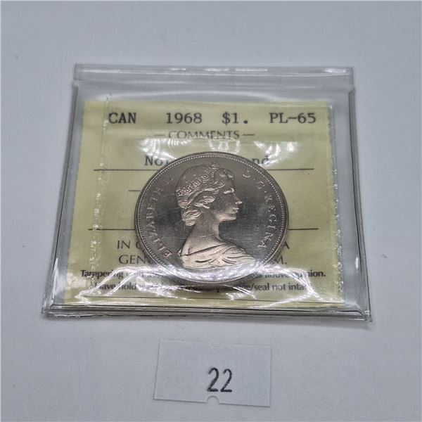 1968 One Dollar Coin PL-65 ICCS Certified