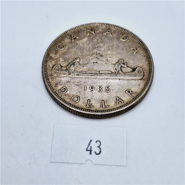 1936 Canada Silver Dollar 23.3g 80% Silver