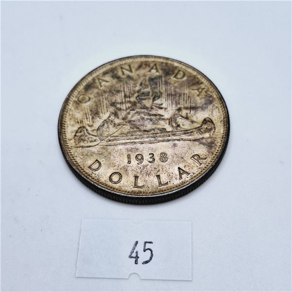 1938 Canada Silver Dollar 23.3g 80% Silver
