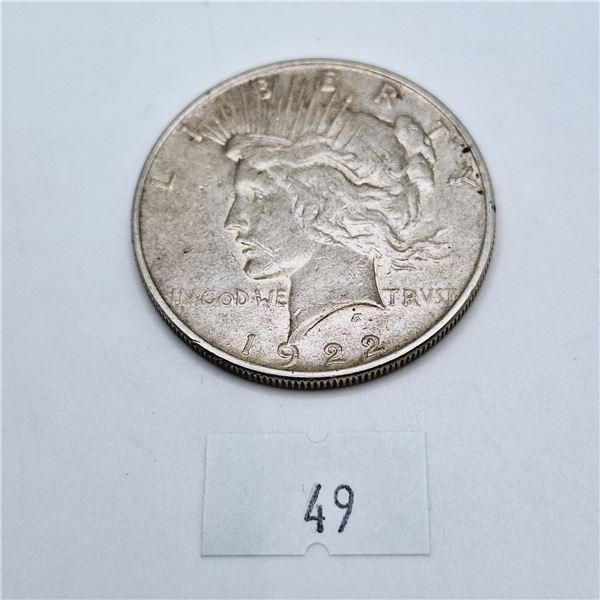 1922 American Silver Peace Dollar 26.73g 90% Silver