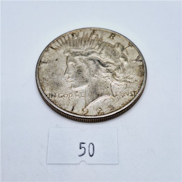 1922 American Silver Peace Dollar 26.73g 90% Silver