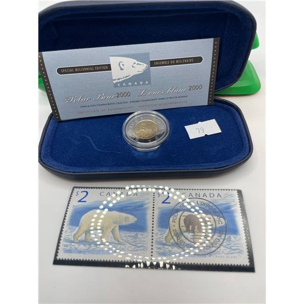 Canada Post 2000 Toonie and Stamp Set