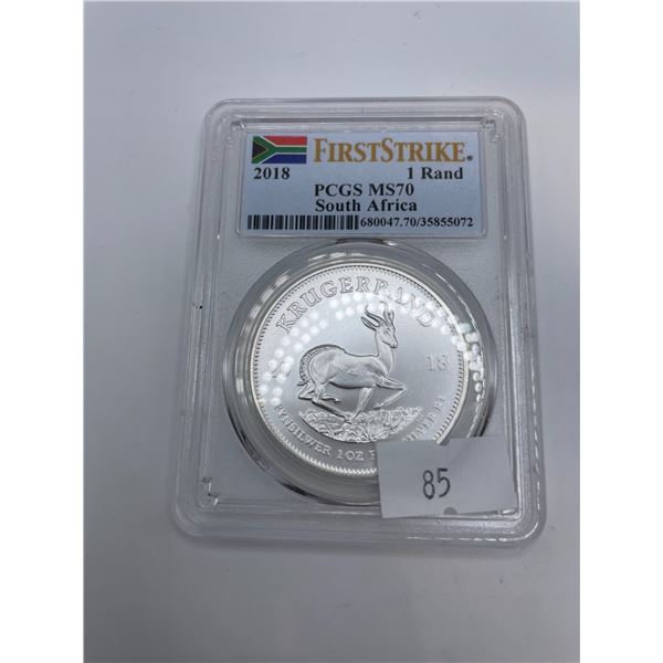 PCGS MS70 Slabbed 1oz Fine Silver Krugerrand