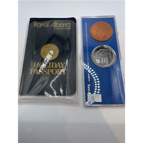 Travel Alberta Holiday Passport and 2x Medallions