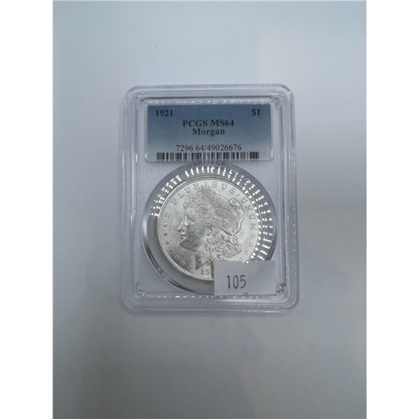 PCGS MS64 Slabbed 26.73g 90% Silver American Morgan Dollar
