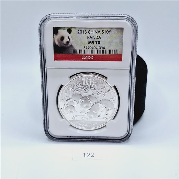 NGC MS70 2013 China 10 Yuan Panda 1 oz Silver Coin