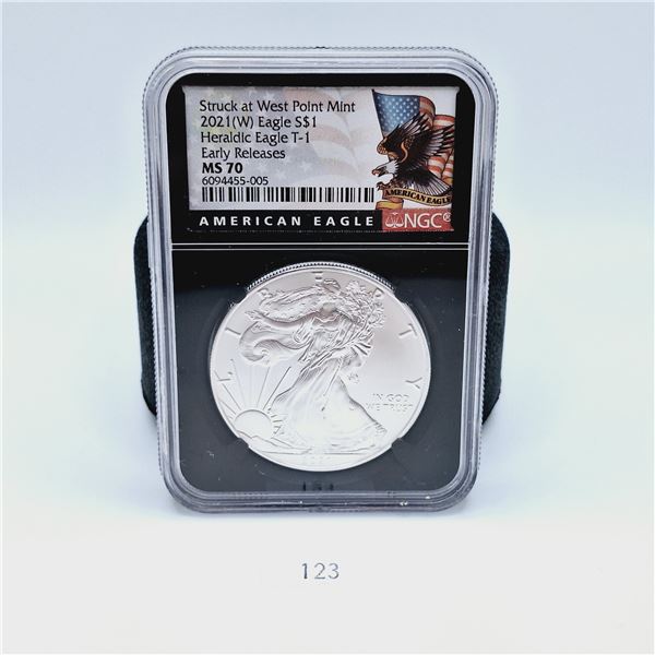 NGC MS70 West Point Mint 2021 $1 American Silver Eagle 1oz