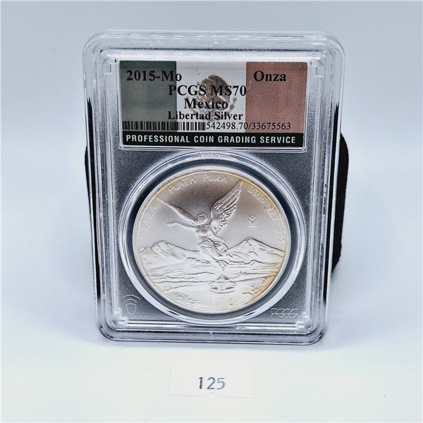 PCGS MS70 2015Mo Mexico Libertad Silver 1 oz Coin