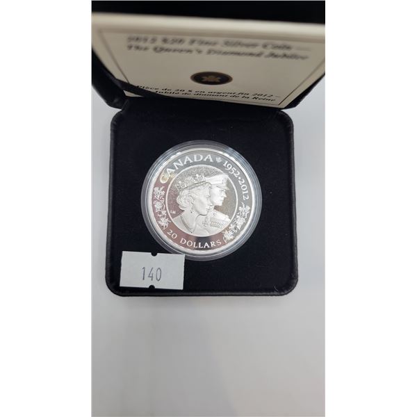 2012 RCM Fine Silver $20 Coin - Diamond Jubilee