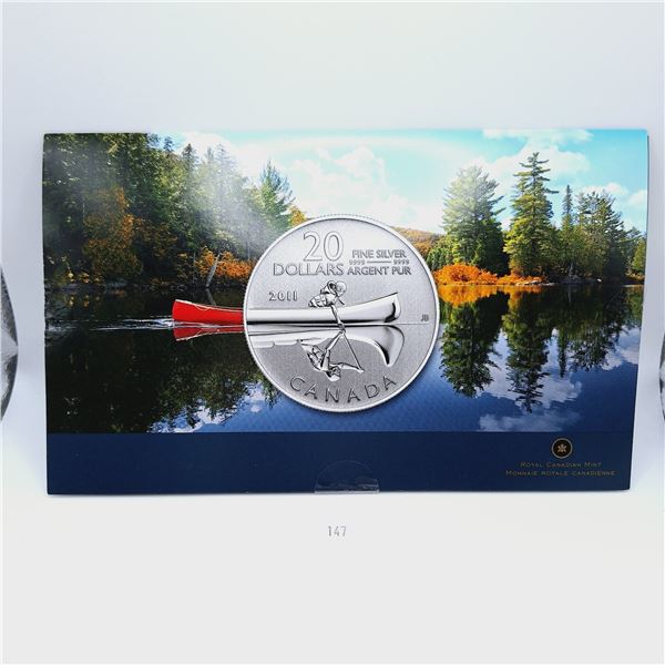 RCM $20 Fine Silver Coin - Canoe 7.96g .9999 Silver