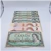 Image 1 : Canadian One and Two Dollar Bills $10 Face Value
