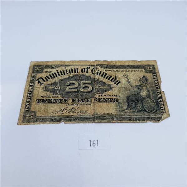 1900 Dominion of Canada 25 Cent Banknote