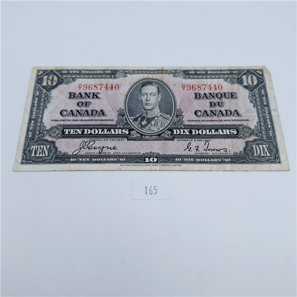 1937 Ten Dollar Canadian Banknote